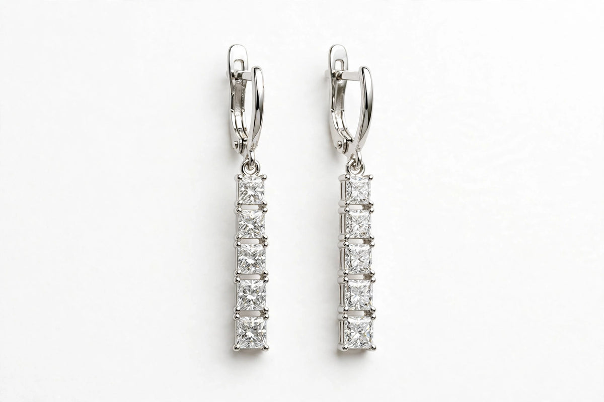 Five Stone Tennis Earrings — Joya House