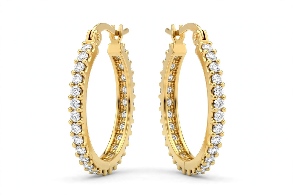 Lab Grown Diamond Hoop Earrings (1–5 Carat)